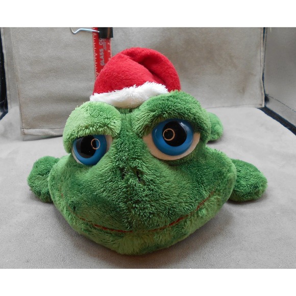 Russ Lil Peepers Christmas Frog #32937 10" Plush w/Tag Big Eyes Rare - Picture 2 of 7